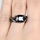 Millicent's Princess Cut Black CZ Engagement Ring