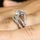 Dina's Vintage Style Round Cut CZ Wedding Ring Set