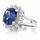 Royal Style Engagement Ring Silvertone - Light Blue CZ