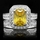 Gwendolyn's Cushion Cut Citron Antique Wedding Ring Set