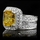 Gwendolyn's Cushion Cut Citron Antique Wedding Ring Set