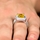 Gwendolyn's Cushion Cut Citron Antique Wedding Ring Set