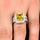 Gwendolyn's Cushion Cut Citron Antique Wedding Ring Set