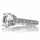 Diva 4 Carat Round Cut CZ Engagement Ring with Pave Band