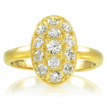 Carleen's Vintage Oval Cubic Zirconia Pave Engagement Ring