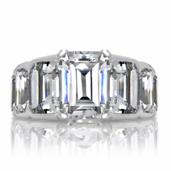Jolie's Emerald Step Cut Cubic Zirconia Engagement Ring