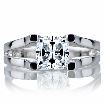 Cushion Cut CZ Engagement Ring