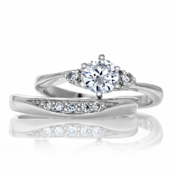 Natalia's Petite CZ Wedding Ring Set