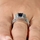Diona's Princess Cut Blue CZ Wedding Ring Set
