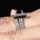 Diona's Princess Cut Blue CZ Wedding Ring Set