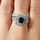 Diona's Princess Cut Blue CZ Wedding Ring Set